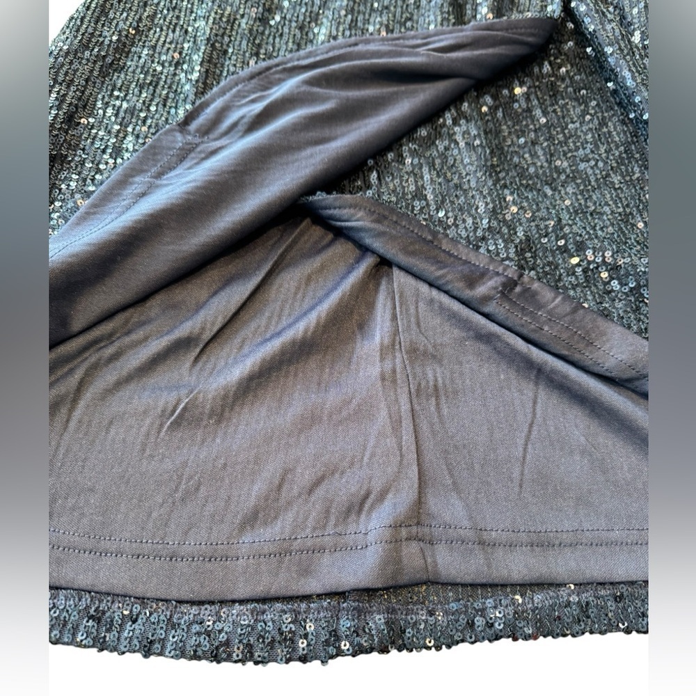 Lulus Navy Sequin Weekender Mini Dress Faux Wrap Women’s Size Small - Picture 12 of 14